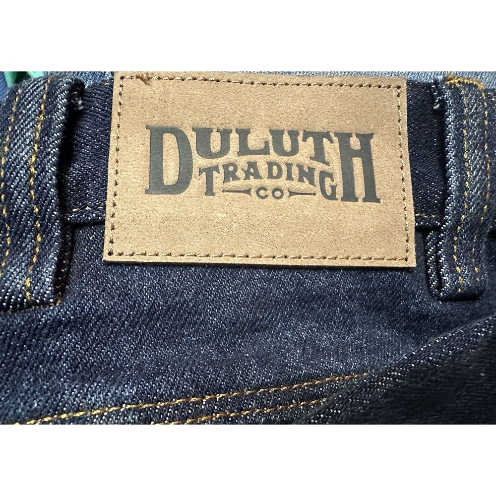 Duluth‎ Trading Jeans Mens 46x28 Dark Wash Never Worn Cotton Fire Hose Pockets - Picture 5 of 6